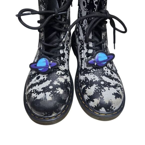 Dr. Martens Boots 1460 Space Hydro Leather Size 3 Kids Galaxy Combat - Picture 4 of 6